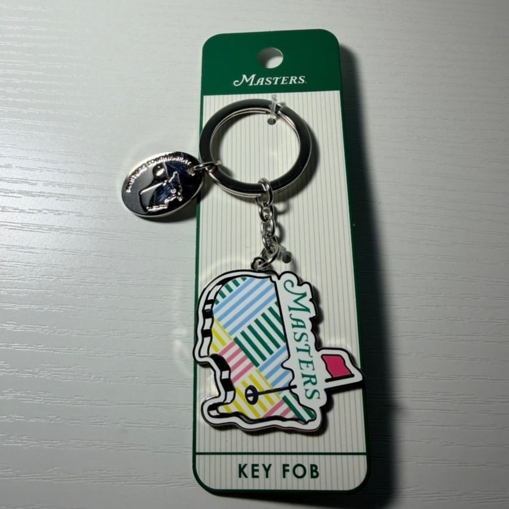 Masters Tournament Golf Key‎ Fob Keychain Multi Color Striped Map